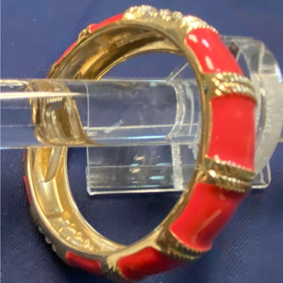 Carnation Pink and Gold with Gemstones Bracelet - Picture 6 of 7